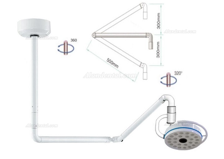 Dental 72W Ceiling Mounted Dental Light 24 Cold Light LED Shadowless Operating Lamp